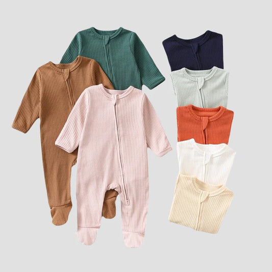 Newborn Zip-Up Jumpsuit – Soft Cotton Baby Romper