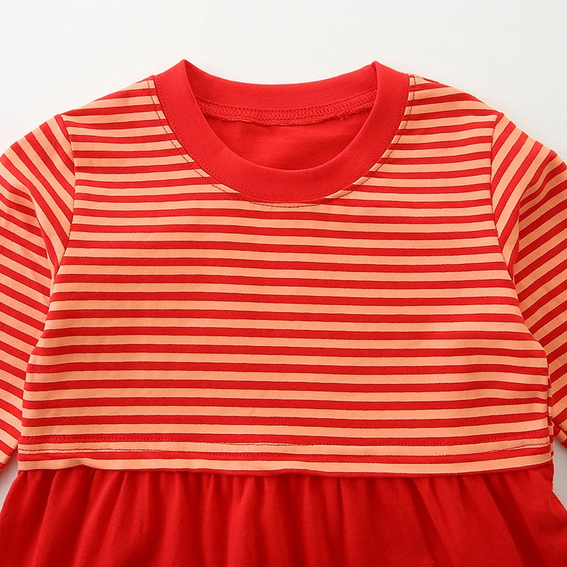 Girls Santa Claus Embroidered Cotton Christmas Dress