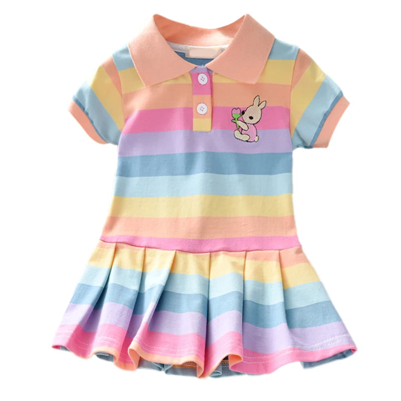 Rainbow Striped Low Waist Dress