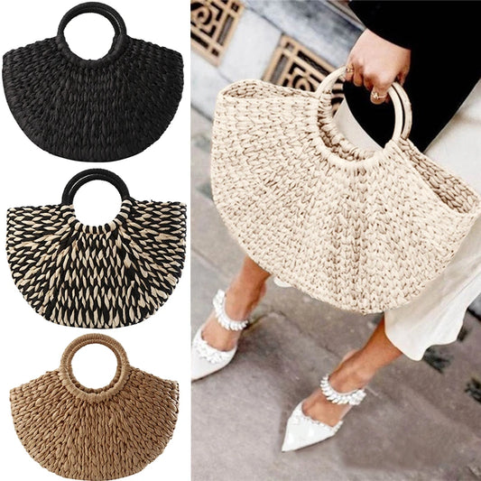 Women’s Imitation Straw Woven Handbag