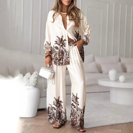 Elegant Women’s Floral Print Two-Piece Set