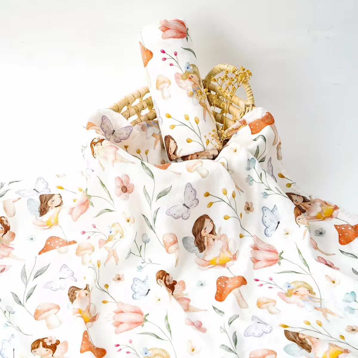 Super Soft Baby Muslin Blanket – Digital Print Swaddle (120×110cm)