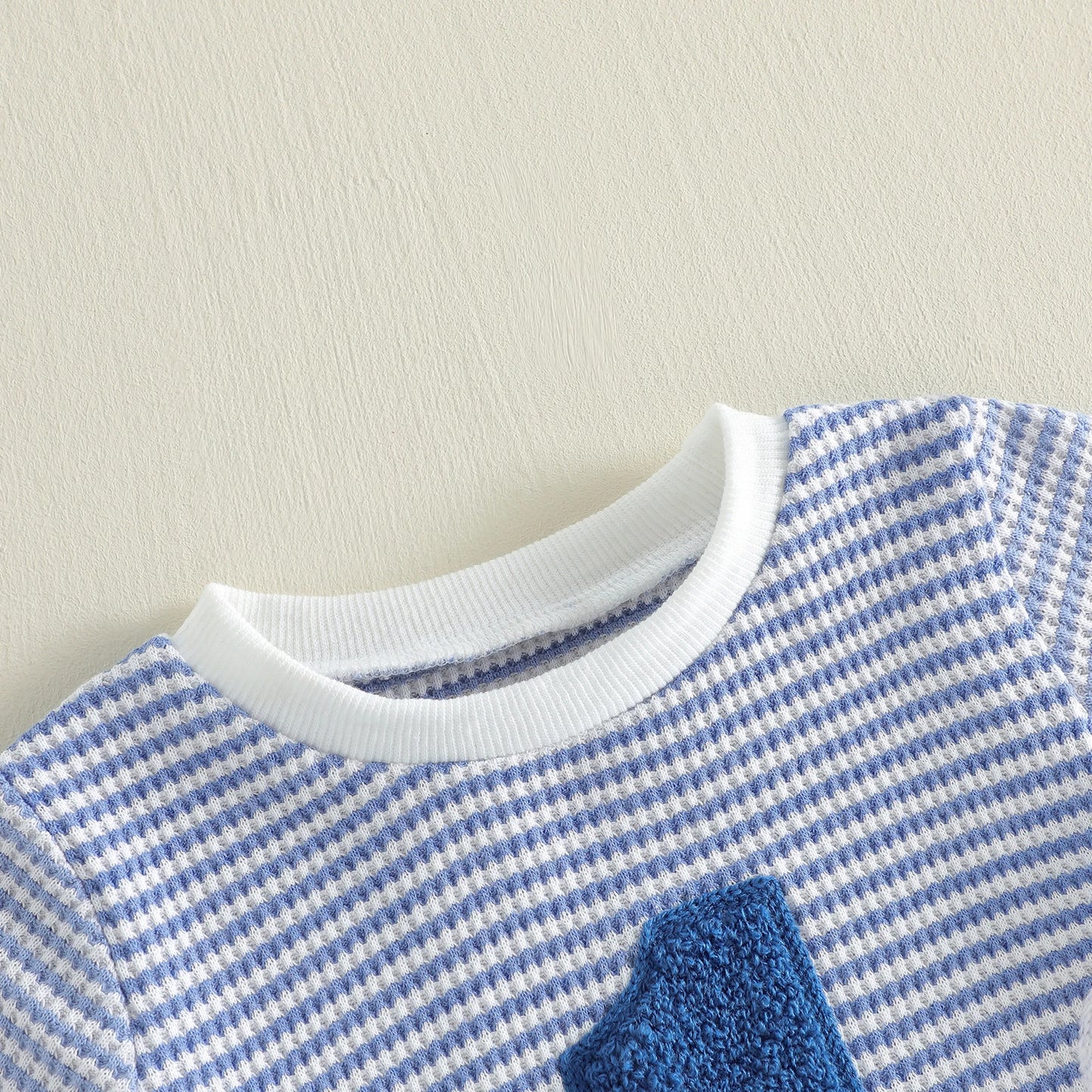 Baby Boy First Birthday Outfit- Number Embroidery Striped Top & Shorts Set