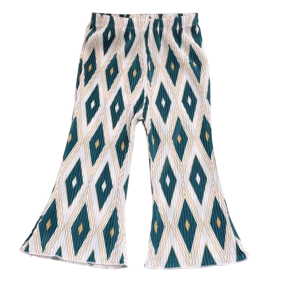 Summer Girls Floral Polka Dot Flared Pants