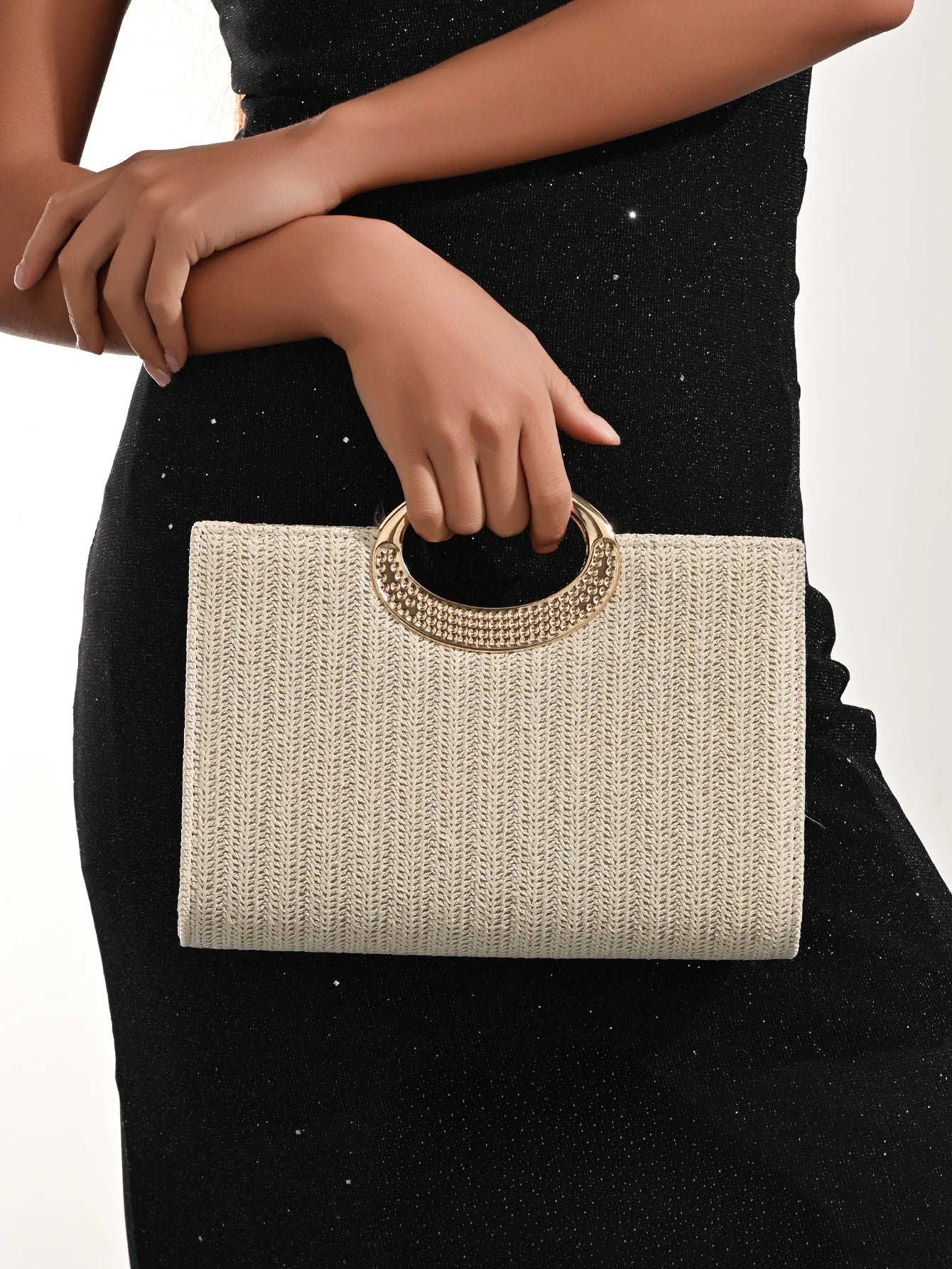 Women’s Woven Evening Bag – Crossbody & Clutch Handbag