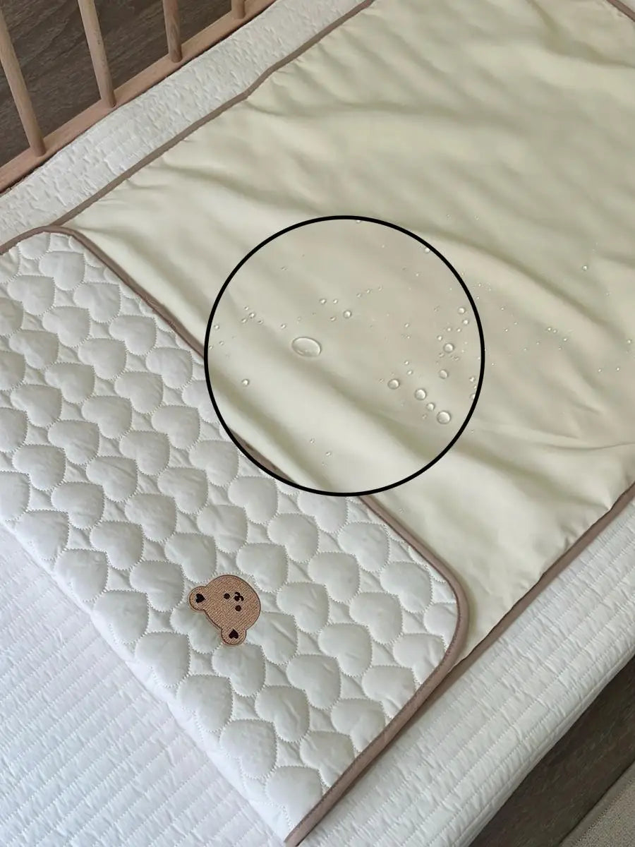 Baby Waterproof Mattress Pad – Beige (60×120cm)