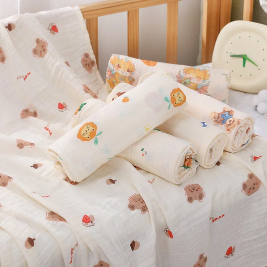 Baby Muslin Swaddle Blanket – Cotton Bath Towel, Stroller Cover & Sleep Wrap