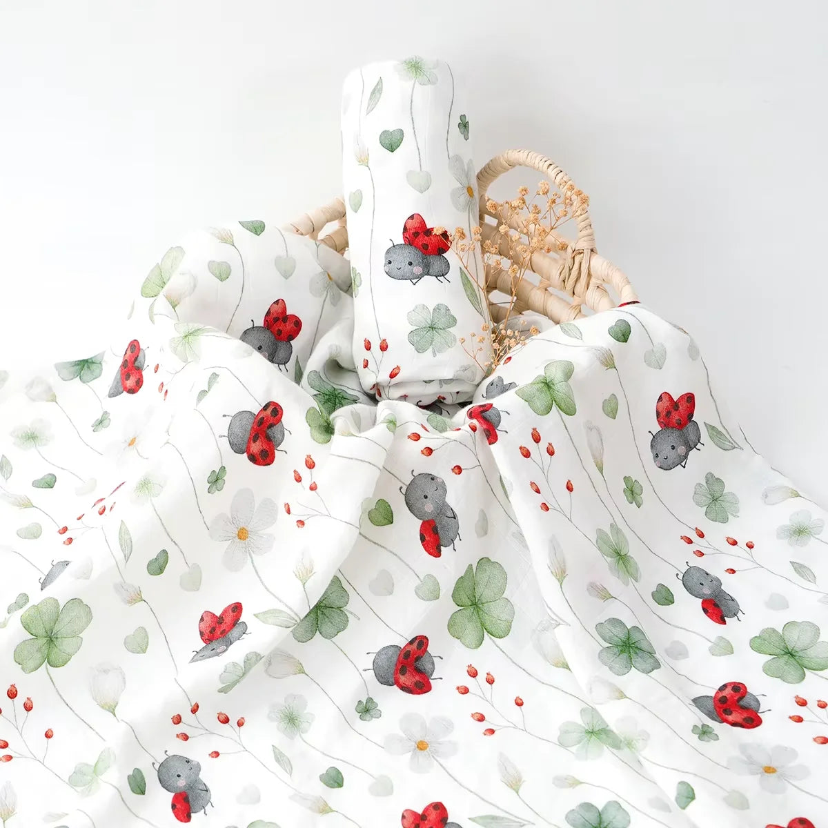 Super Soft Baby Muslin Blanket – Digital Print Swaddle (120×110cm)