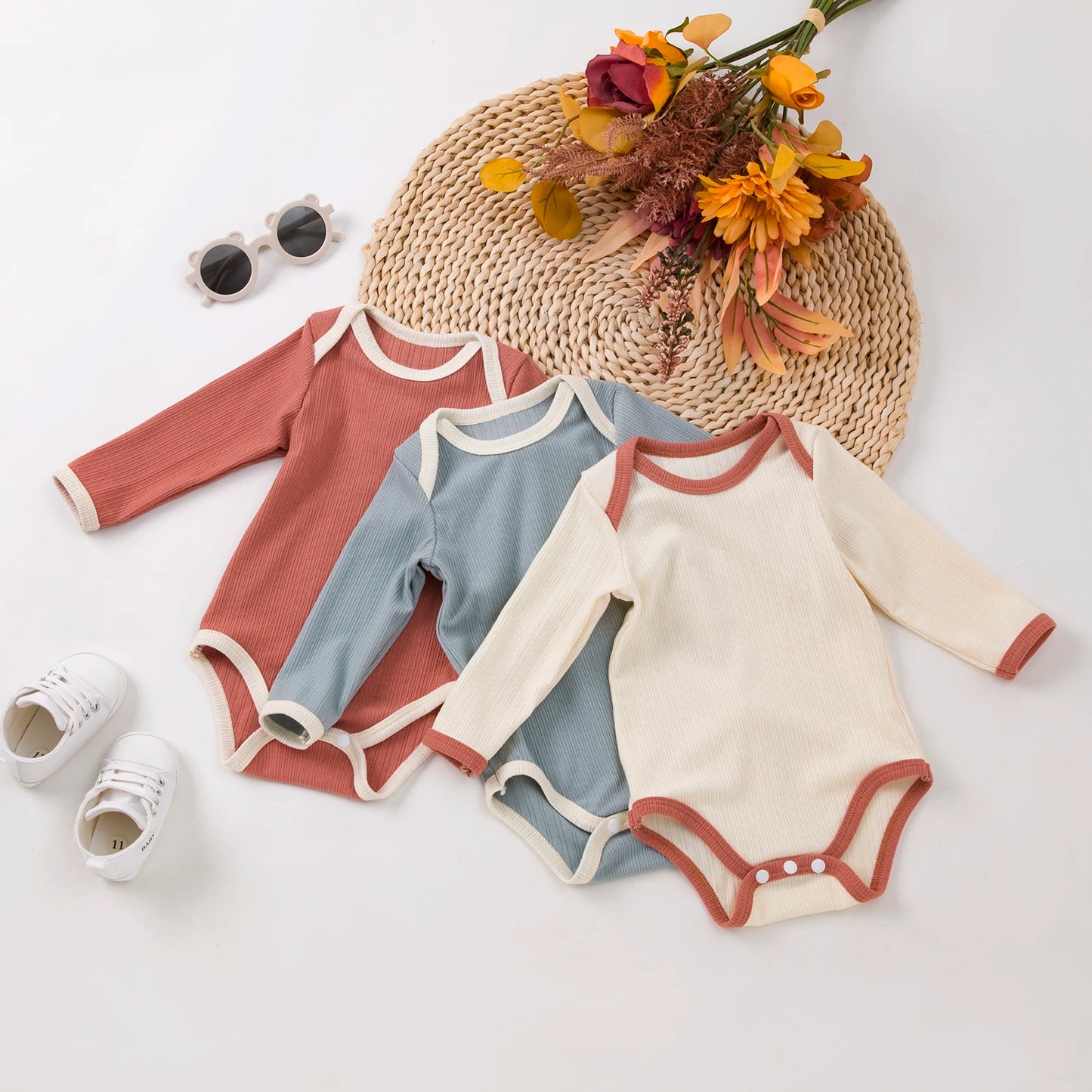 Newborn & Toddler Long Sleeve Romper – Soft Cotton Jumpsuit