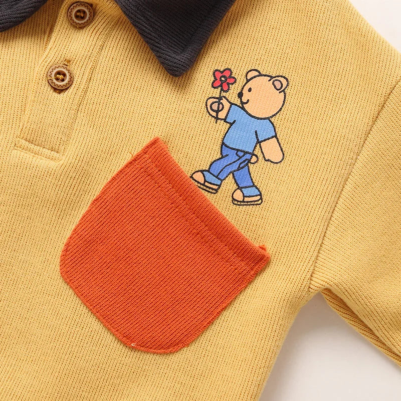 Baby Boys 2-Piece Sweatshirt & Pants Set – Autumn Cotton Outfit