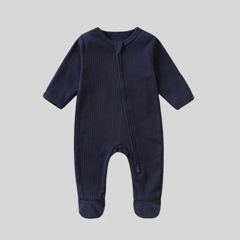 Newborn Zip-Up Jumpsuit – Soft Cotton Baby Romper