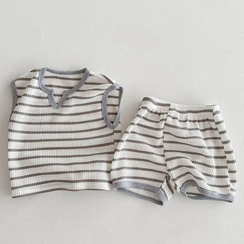 Summer Baby Clothes Set – Solid & Striped (0–5T)