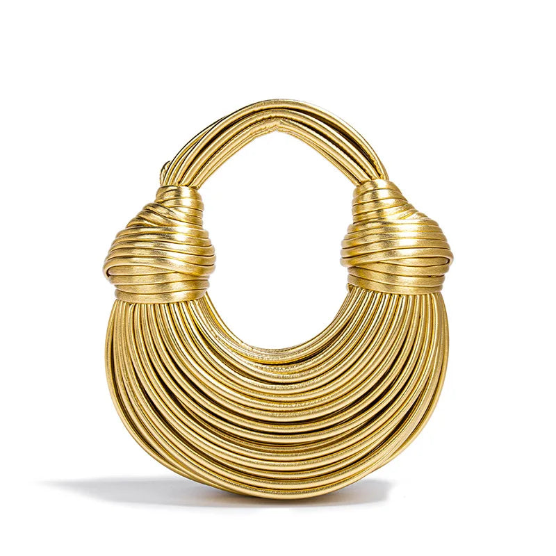 Gold Handwoven Evening Handbag