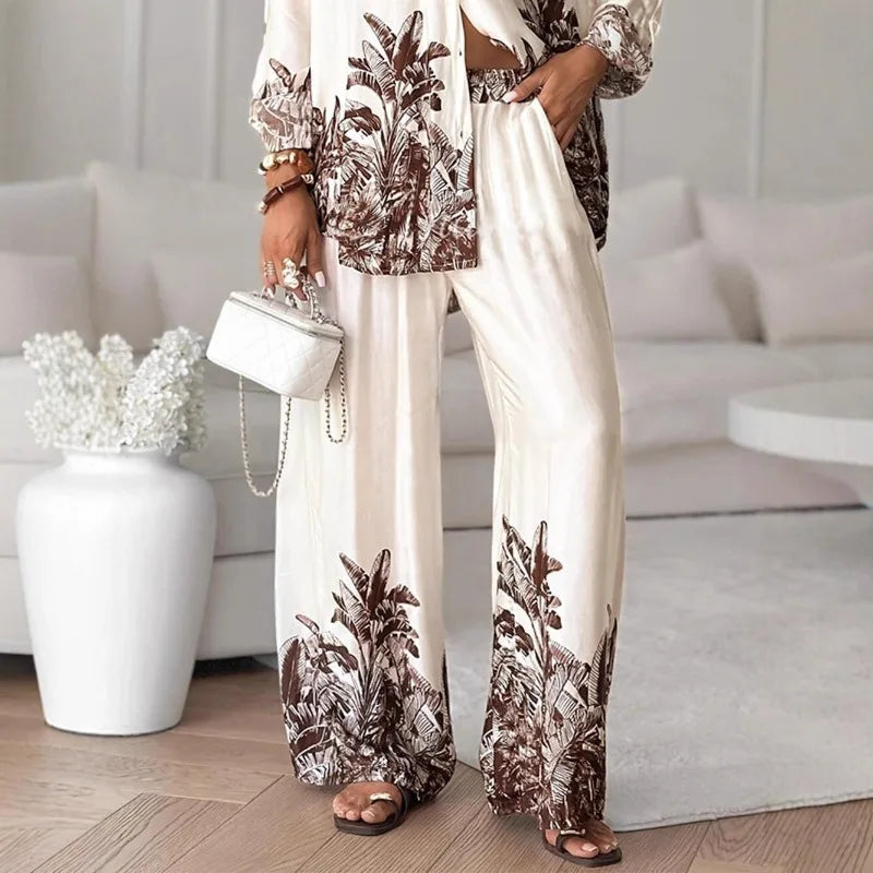 Elegant Women’s Floral Print Two-Piece Set