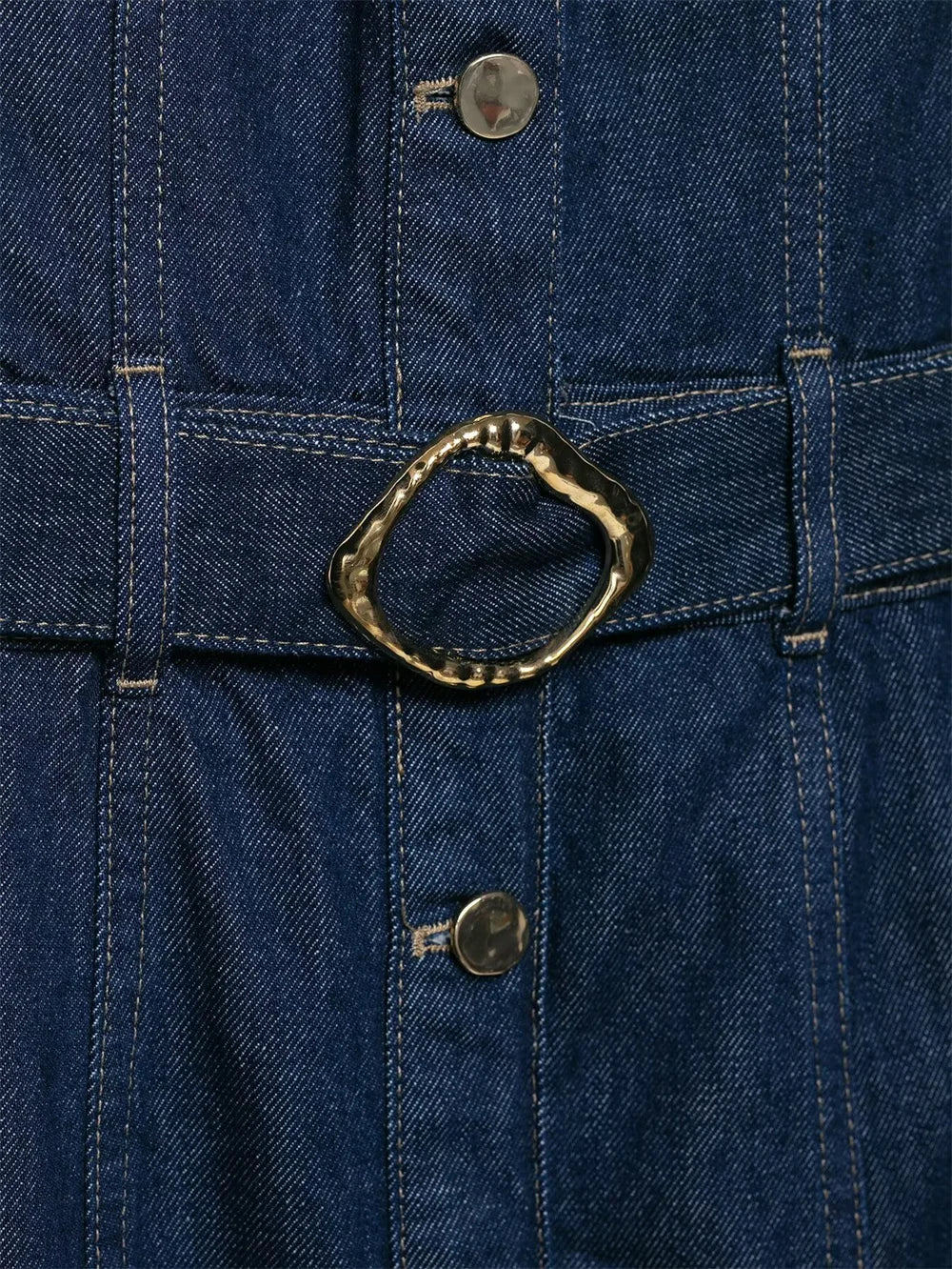 Women’s Belted Denim Midi Dress