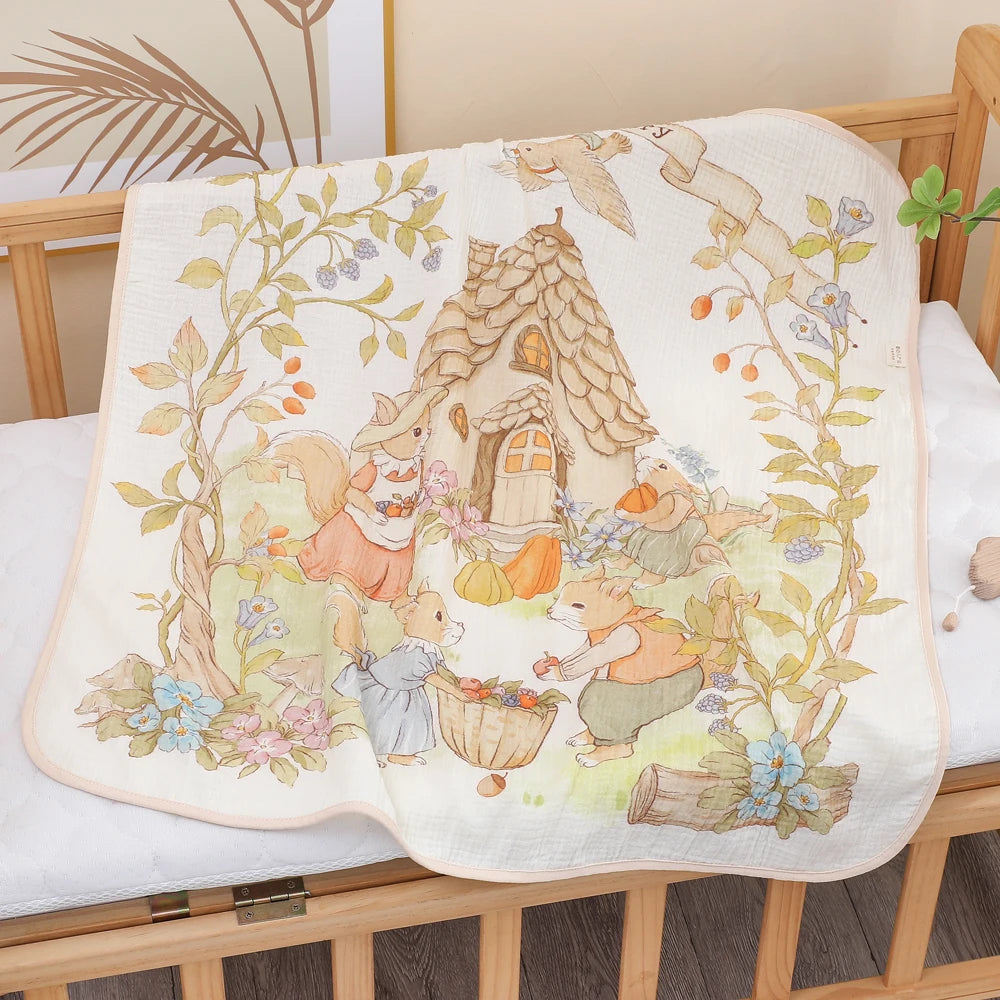 Newborn Baby Cotton Gauze Bath Towel – Ultra Soft & Absorbent Blanket