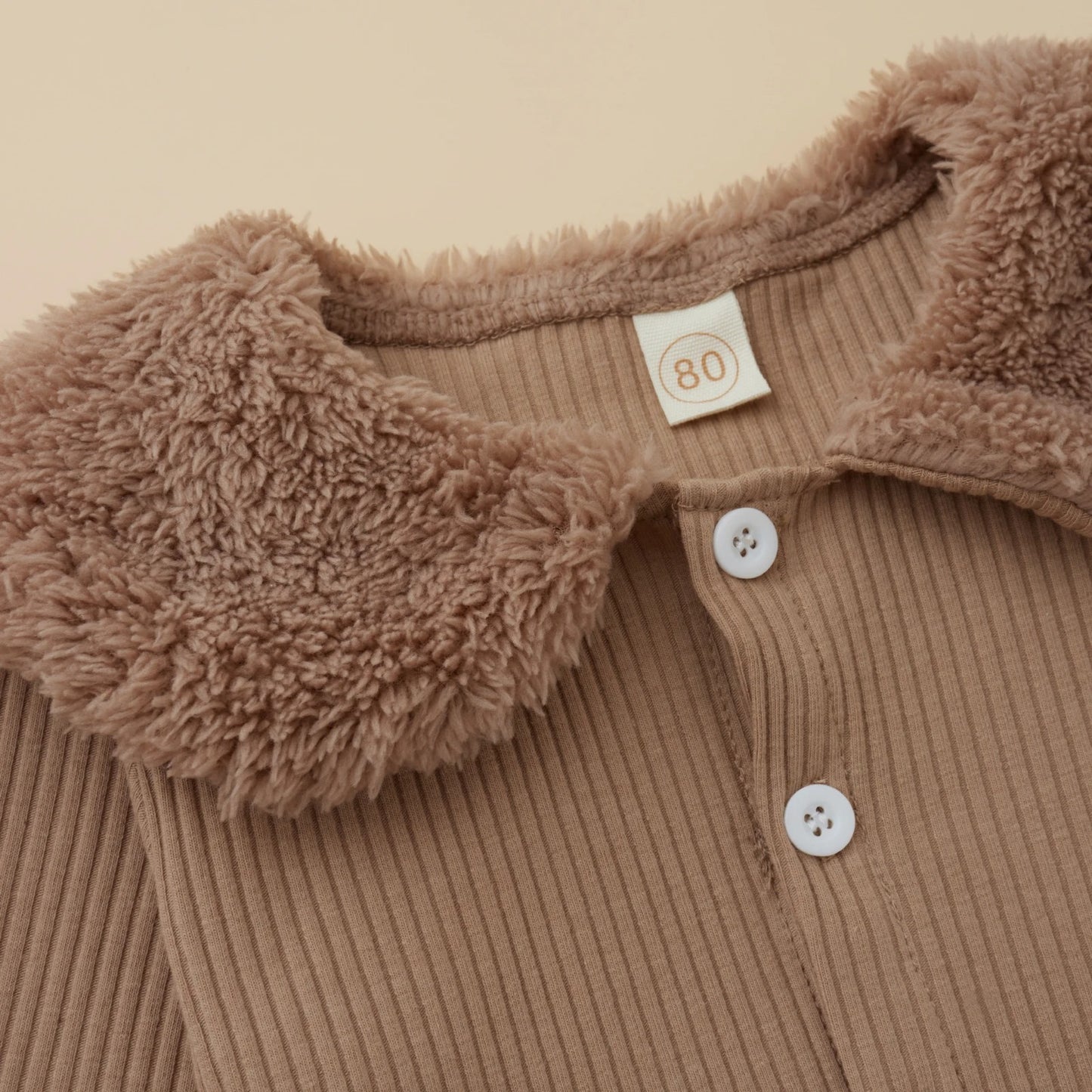 Girls’ Plush Lapel Shirt & Pants Set – Cozy Cotton-Linen Outfit