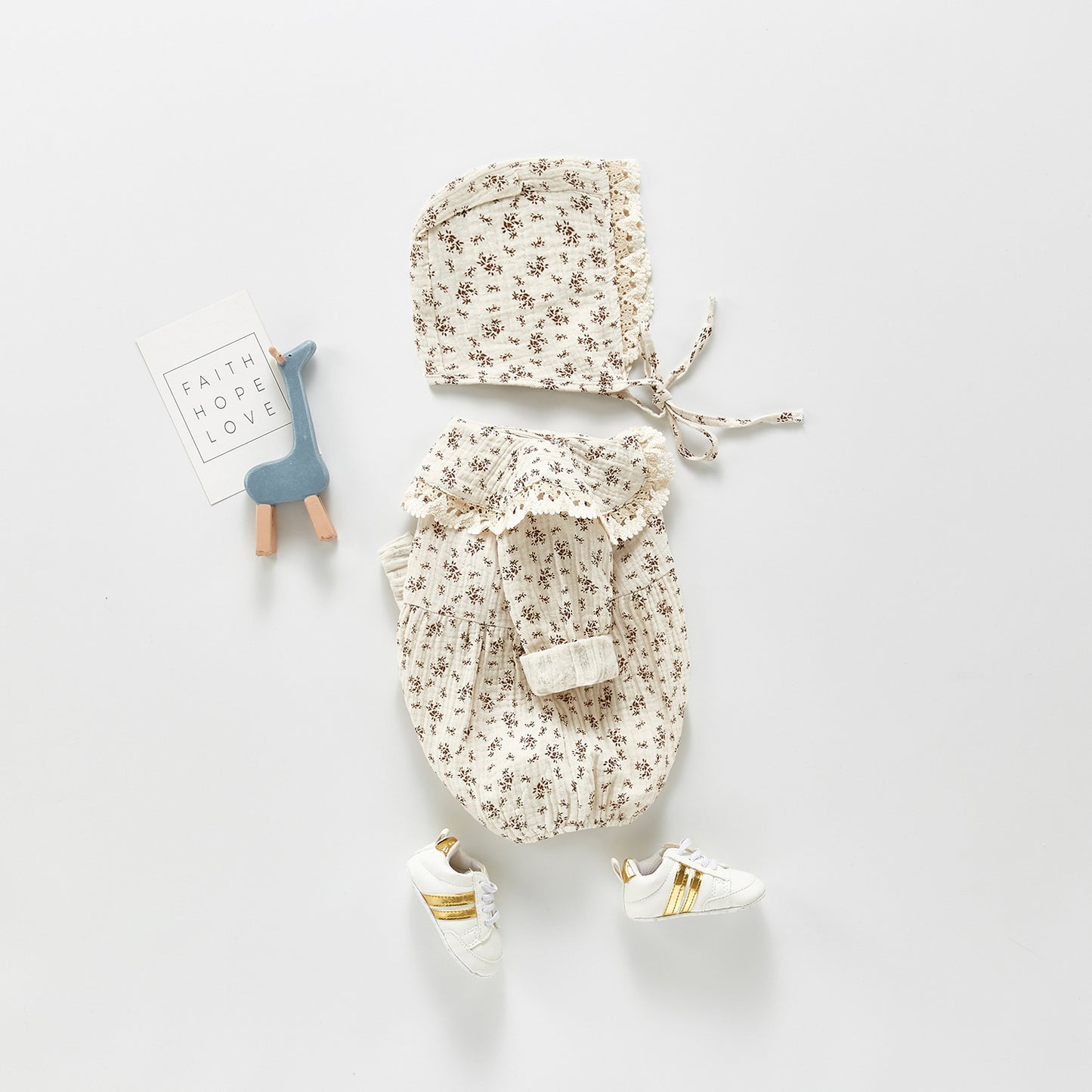 Autumn Baby Girl Floral Bodysuit with Removable Hood