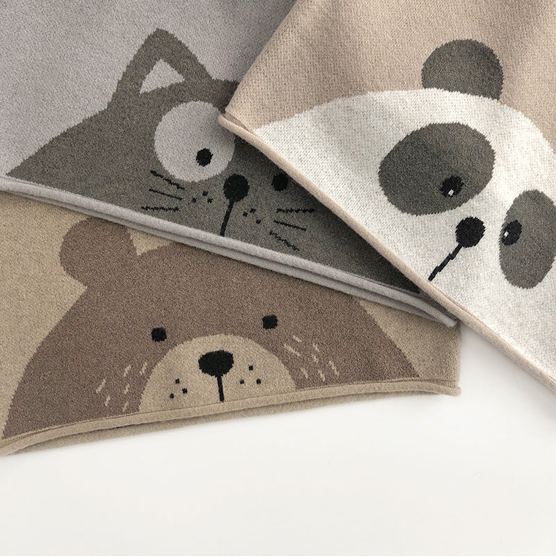 Kids’ Animal Knit Pullover Sweater – Unisex - Panda, Bear, Cat Designs