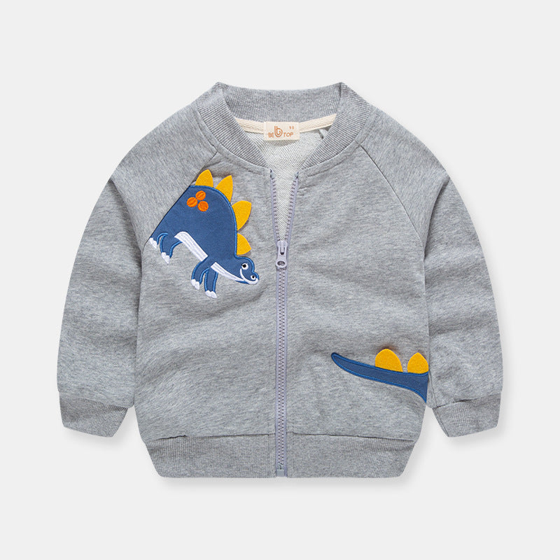 Cartoon Zip-Up Baseball Jacket – Unisex Fit